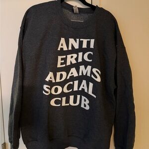 Gildan Black Crewneck Sweatshirt with White Bold Text Graphic